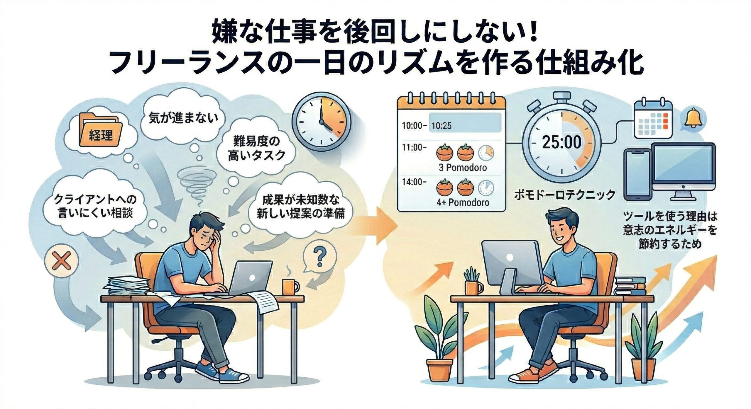 嫌な仕事を後回しにしてしまうフリーランスのためのタイムブロッキング