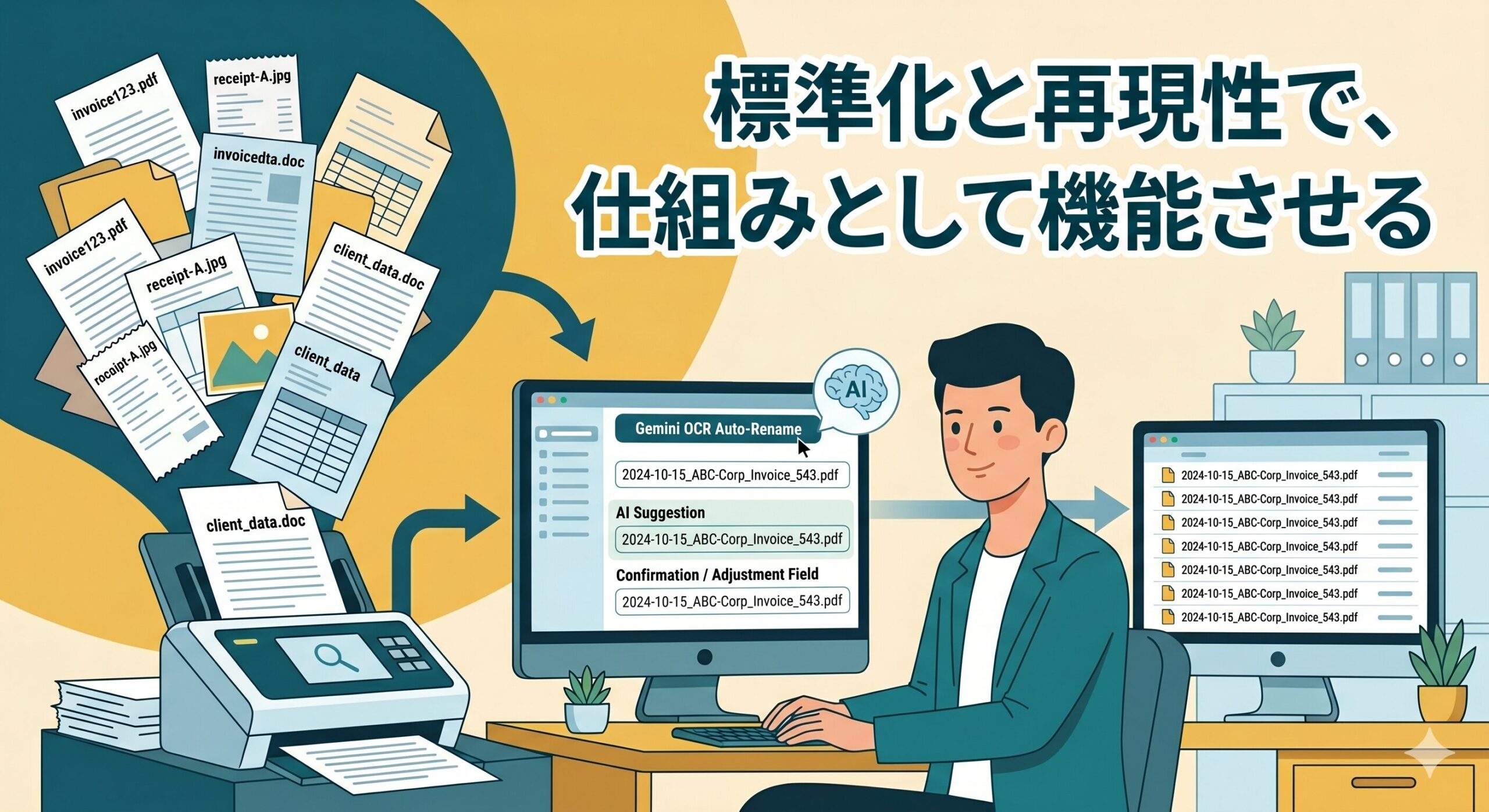 誰がやっても同じファイル名になる仕組みを目指しました