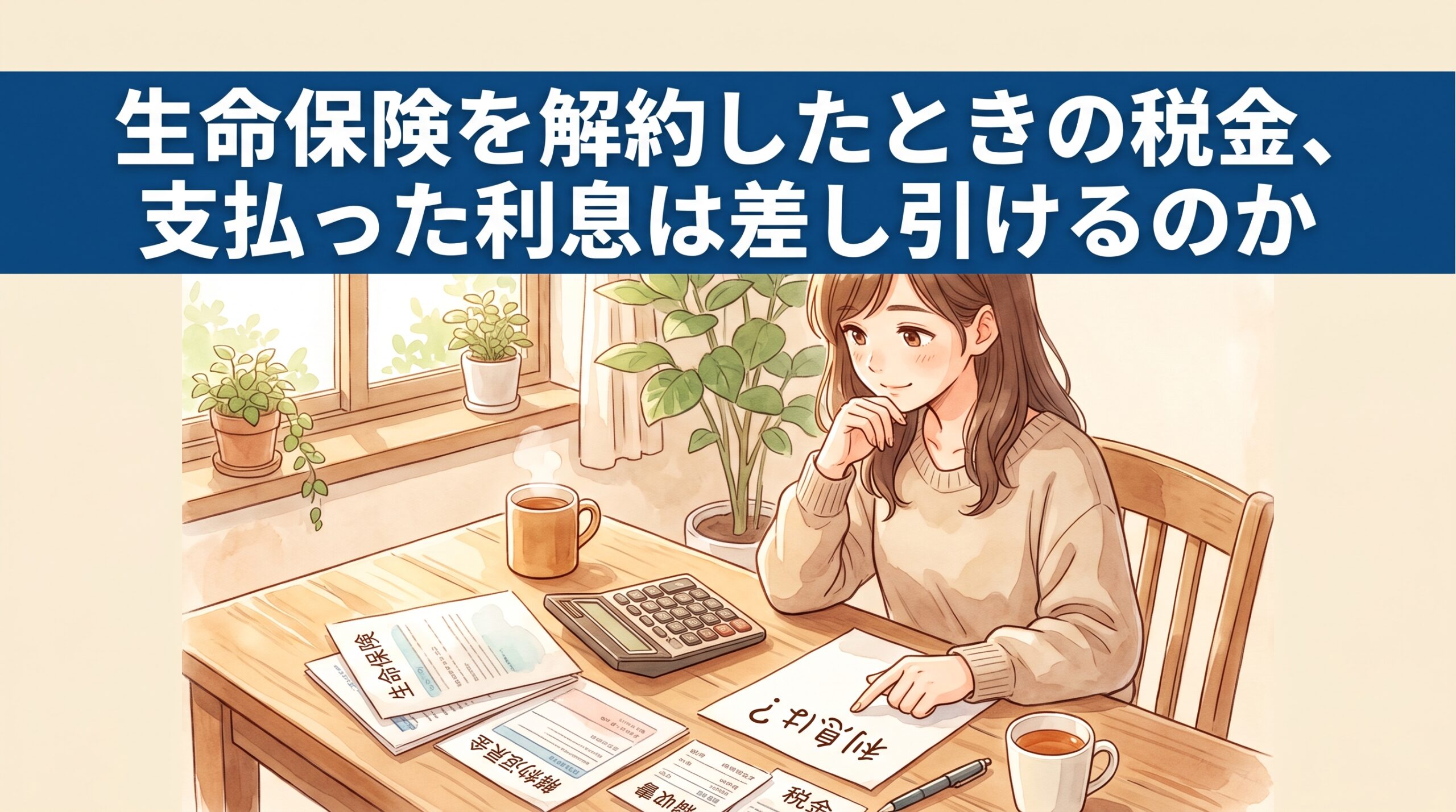生命保険を解約したときの税金、支払った利息は差し引けるのか